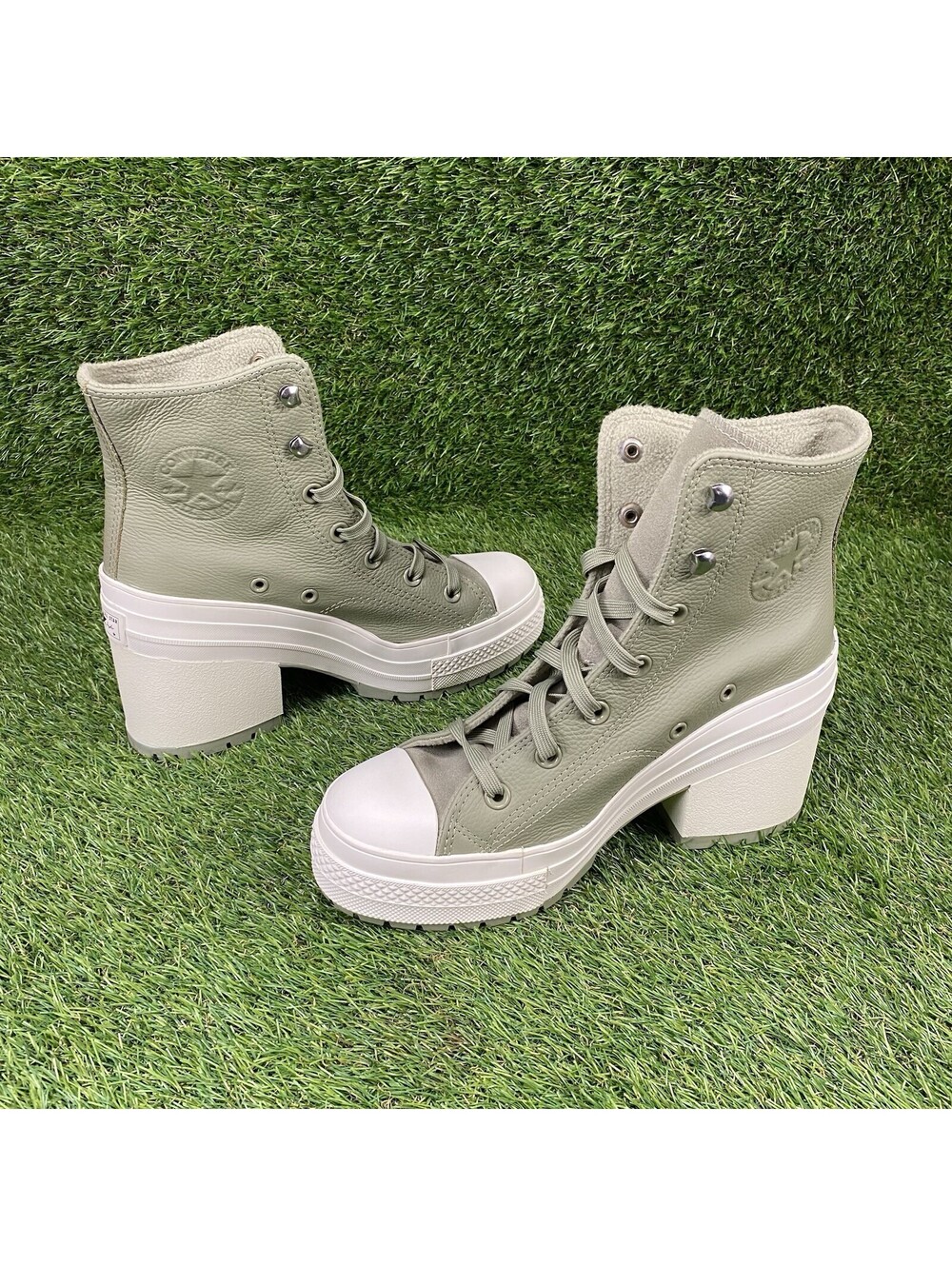 CONVERSE Chuck 70 De Luxe Heel Water Repellent Leather Boots A10378C Women’s 8